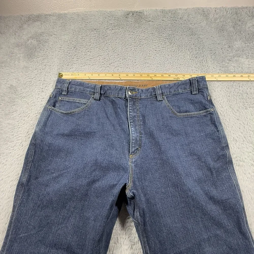 Duluth Trading Flex Ballroom Black Jeans 44x28 High Rise‎ Buttons  Stretch